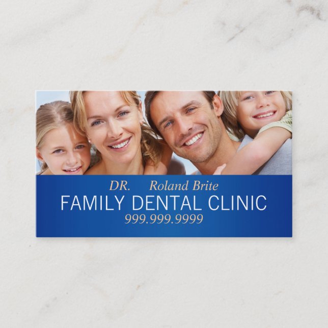 Dental Dentist Dentistry Doctor Teeth Smile Family Business Card (Front)