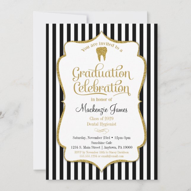Dental Dentist Hygienist Graduation Invitation (Front)