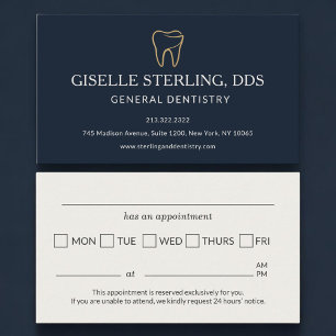 Dental Dentistry Navy Blue Appointment Reminder Card