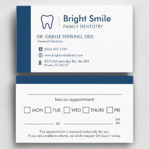 Dental Dentistry Tooth Appointment Reminder   Business Card