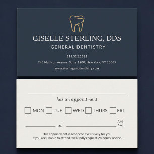 Dental Dentistry Tooth Appointment Reminder Business Card