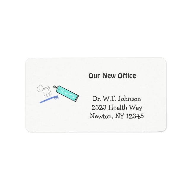Dental Design New Address Label (Front)