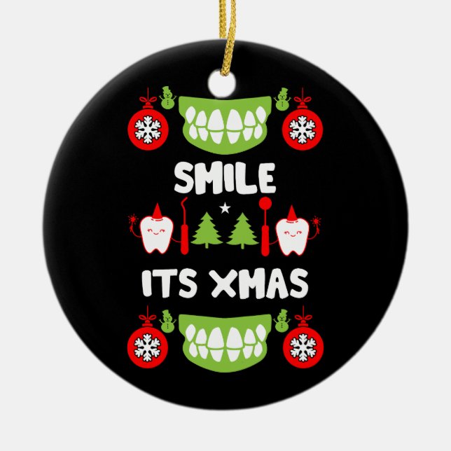 Dental Doctor Xmas Ceramic Tree Decoration (Front)