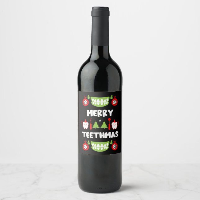 Dental Doctor Xmas Wine Label (Front)