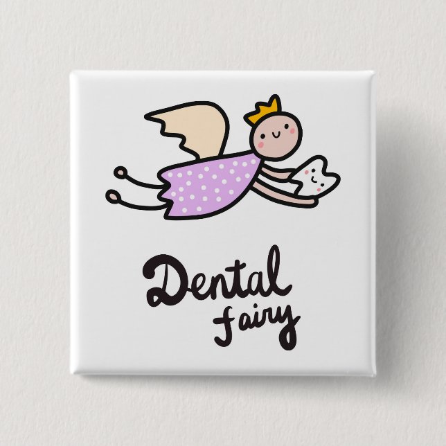 Dental Fairy 15 Cm Square Badge (Front)