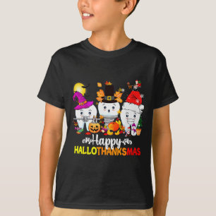 Dental Halloween Thanksgiving Christmas Happy Hall T-Shirt