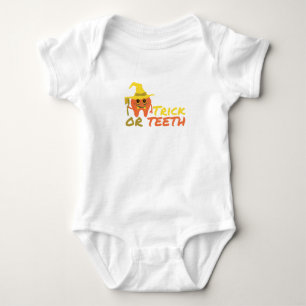 Dental Halloween Trick or Teeth Baby Bodysuit
