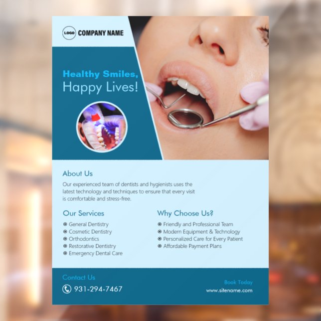 Dental Hospital Custom Window Cling (Sheet 2)