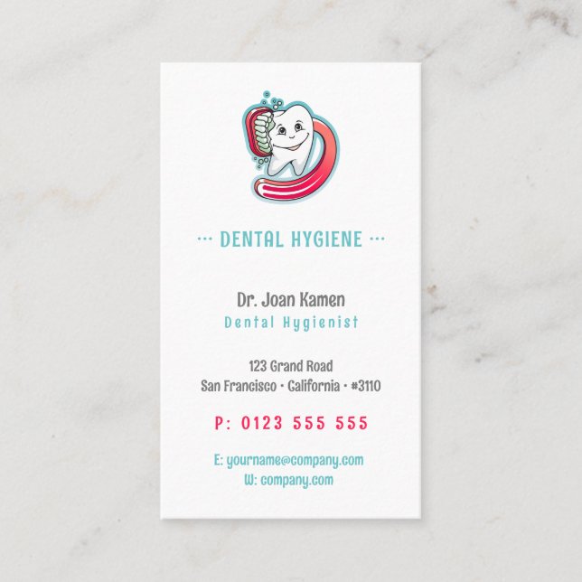 Dental Hygiene for Kids | Dentist Business Card (Front)