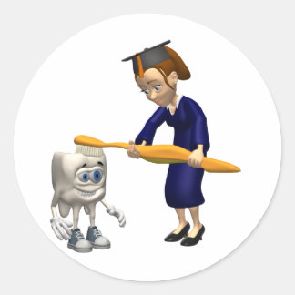 Dental Hygiene or Dentist Graduation Gifts Classic Round Sticker