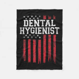 Dental Hygienist American Flag Usa Patriot Patriot Fleece Blanket
