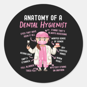 Dental Hygienist Anatomy Classic Round Sticker