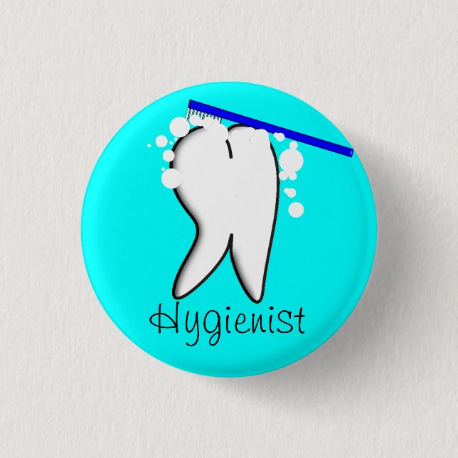 Dental Hygienist Big Tooth Button (Front)