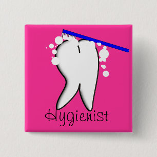 Dental Hygienist Big Tooth Button