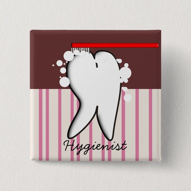 Dental Hygienist Big Tooth Button (Front)