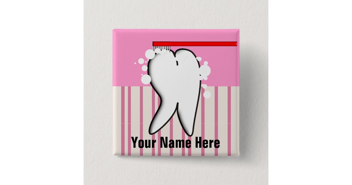 Dental Hygienist Big Tooth Name Badge Zazzle