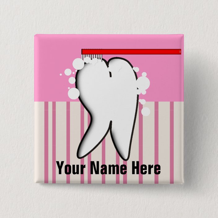 Dental Hygienist Big Tooth Name Badge Zazzle.co.uk