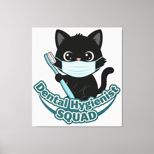 Dental Hygienist Black Cat Wall Art – Printable Of (Front)