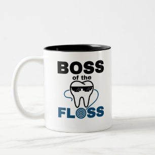 Dental Hygienist Boss of the Floss Two-Tone Coffee Mug