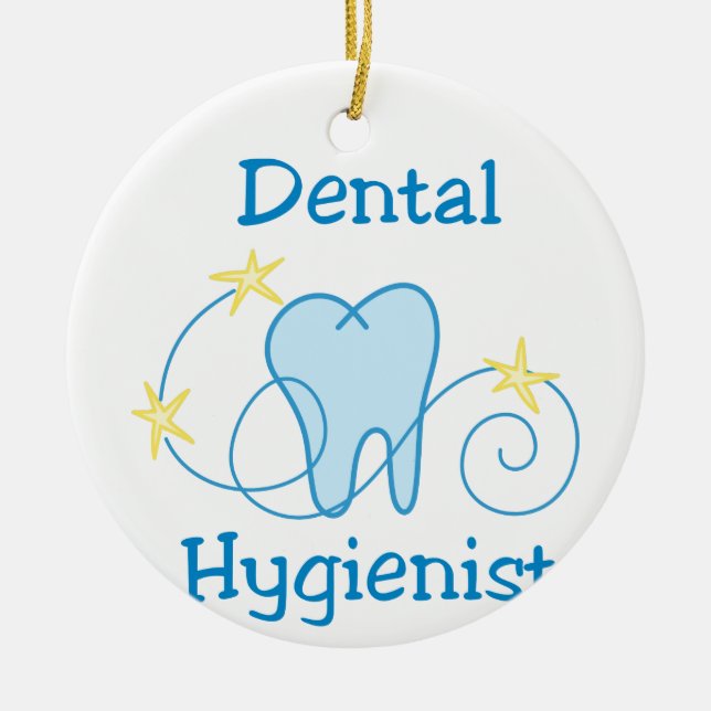 Dental Hygienist Ceramic Tree Decoration (Front)