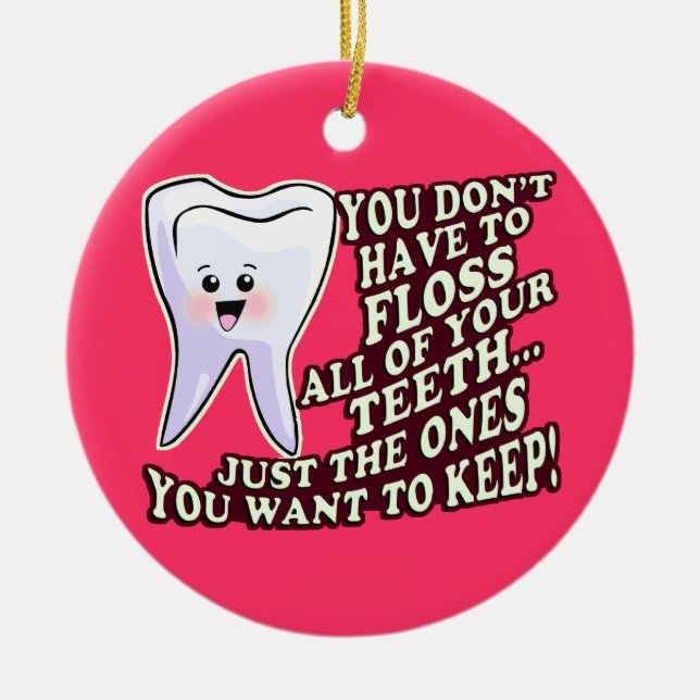 Dental Hygienist Ceramic Tree Decoration (Front)