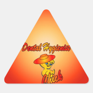 Dental Hygienist Chick #4 Triangle Sticker
