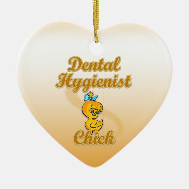 Dental Hygienist Chick Ceramic Tree Decoration (Front)