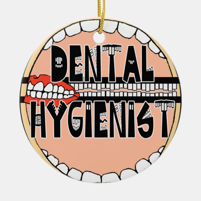 DENTAL HYGIENIST CHRISTMAS ORNAMENT - FUNNY (Front)