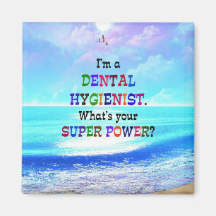 Dental Hygienist, Colourful Design Magnet