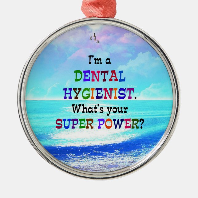 Dental Hygienist, Colourful Design, Metal Tree Decoration (Front)