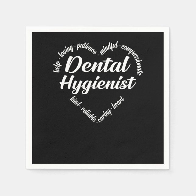 Dental Hygienist Dental Hygienist Heart Word Cloud Napkin (Front)