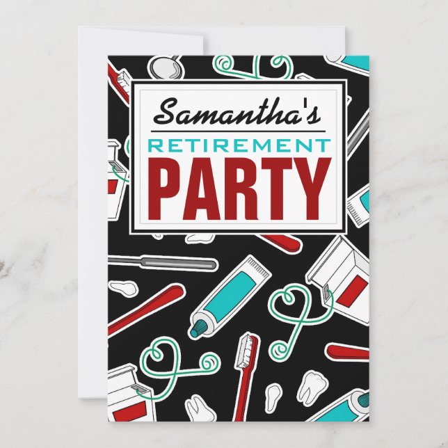 Dental Hygienist / Dentist Retirement Party Invitation (Front)