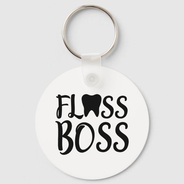 Dental Hygienist Floss Boss Key Ring (Front)