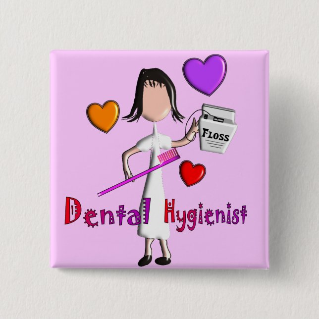 Dental Hygienist Gifts Adorable Hearts Design 15 Cm Square Badge (Front)