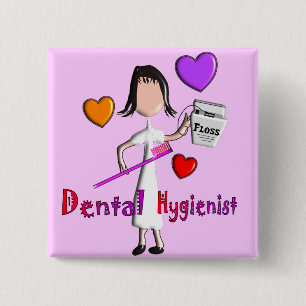 Dental Hygienist Gifts Adorable Hearts Design 15 Cm Square Badge