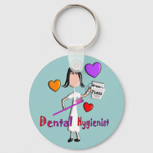 Dental Hygienist Gifts Adorable Hearts Design Key Ring