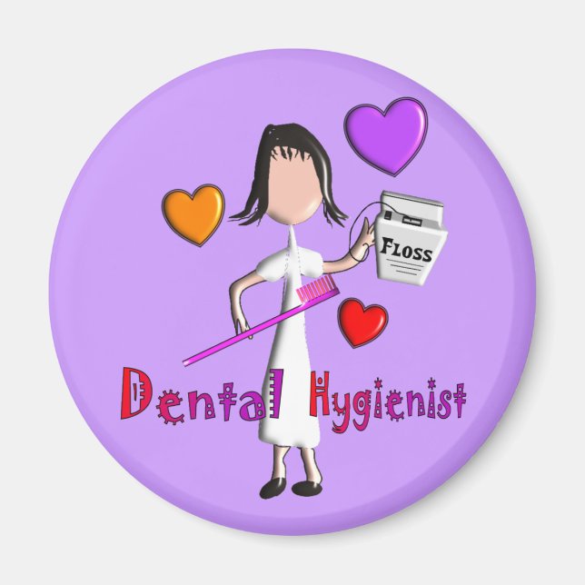 Dental Hygienist Gifts Adorable Hearts Design Magnet (Front)