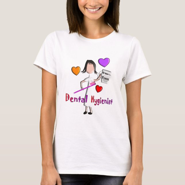 Dental Hygienist Gifts Adorable Hearts Design T-Shirt (Front)