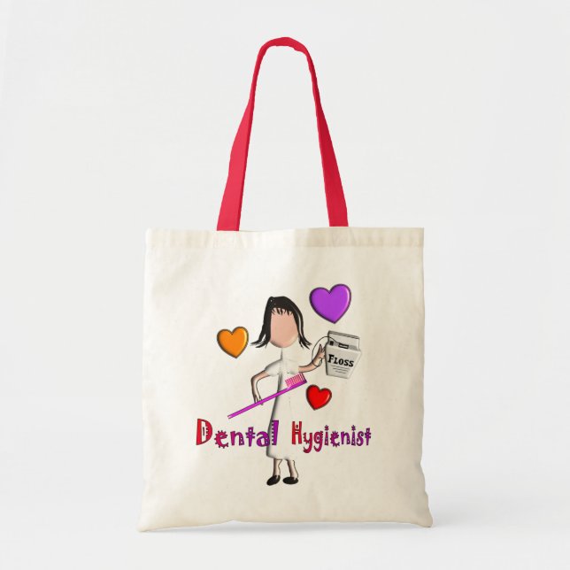 Dental Hygienist Gifts Adorable Hearts Design Tote Bag (Front)