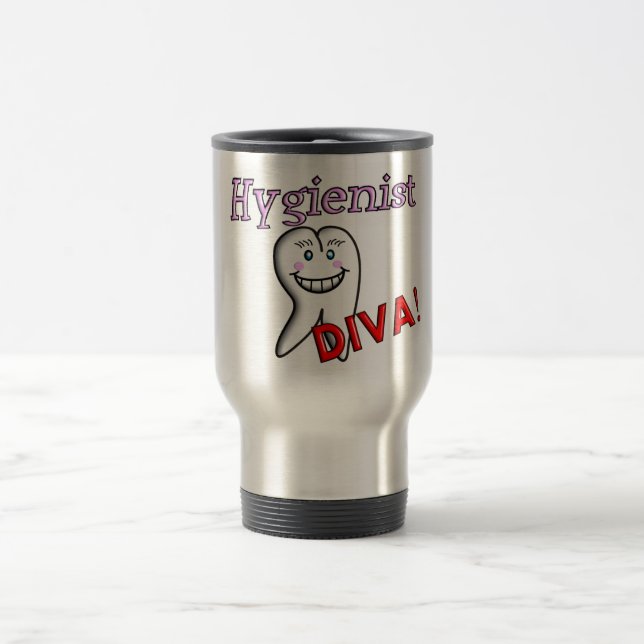 Dental Hygienist Gifts "Hygienist DIVA!" Travel Mug (Center)