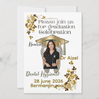 Dental Hygienist Graduation Invitation with Photo 