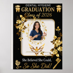 Dental Hygienist Graduation Photo Booth Sign Bla