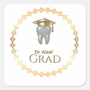 Dental Hygienist Graduationsticker Personalise Square Sticker