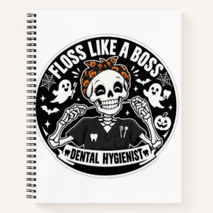 Dental Hygienist Halloween Skeleton Notebook