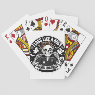 Dental Hygienist Halloween Skeleton Playing Cards