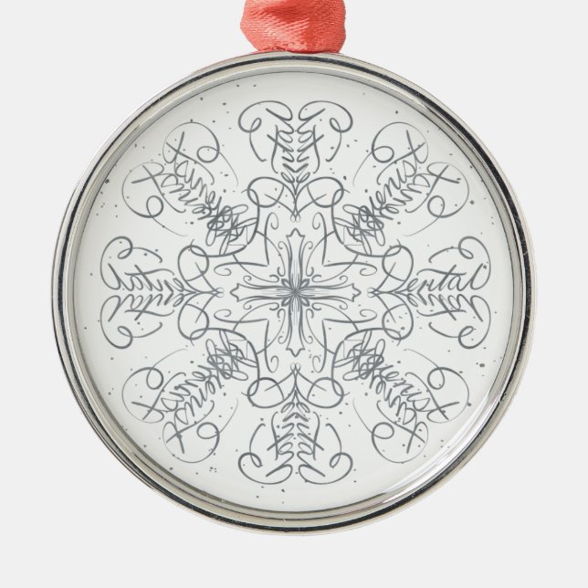 Dental Hygienist - Job Career Snowflake Word Art Metal Tree Decoration (Front)