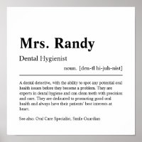 Dental Hygienist Personalised Gift Poster