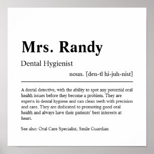 Dental Hygienist Personalised Gift Poster