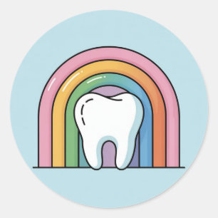 Dental Hygienist Rainbow Classic Round Sticker