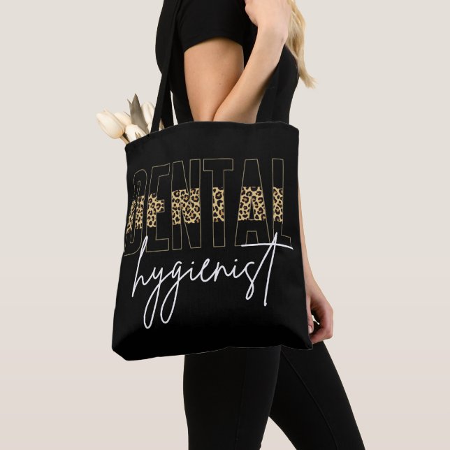 Dental Hygienist | RDH Cheetah print gifts Tote Bag (Close Up)